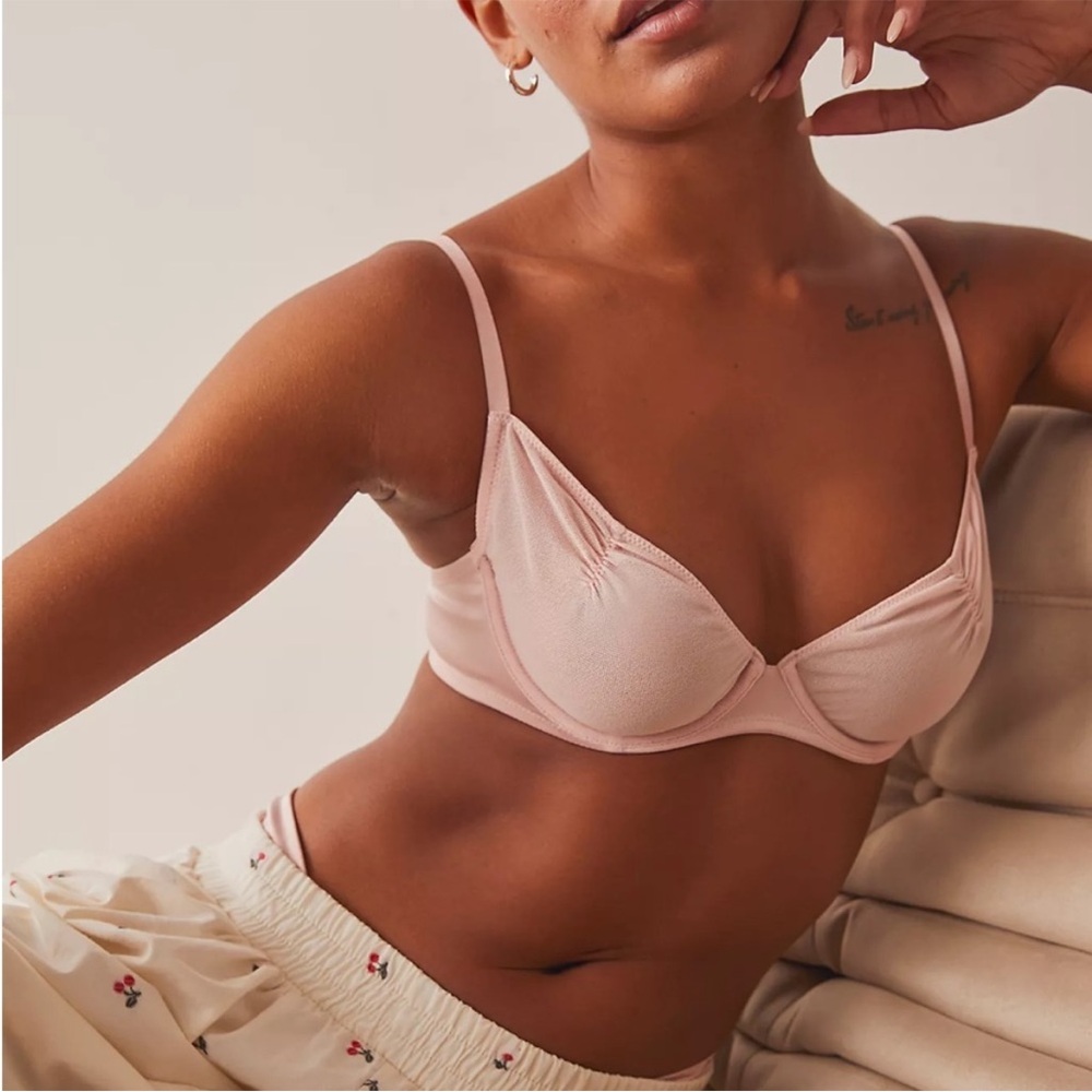 Free People Heart Throb Underwire Bra Silver Pink Women Size Small NWT